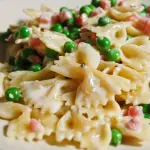Farfalle prosciutto e piselli bimby