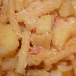 Pasta e patate pancetta e provola