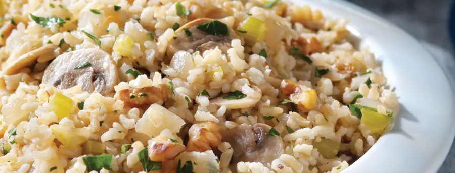 Risotto integrale noci e funghi bimby