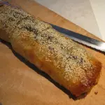 Sfoglia con spinaci croccante al sesamo