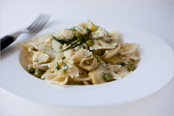 Farfalle carciofi e piselli bimby